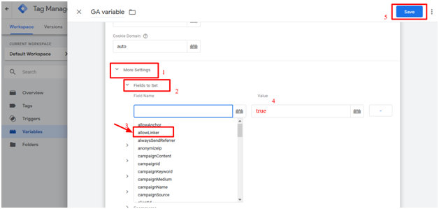 Cross-domain-linking publish in GTM