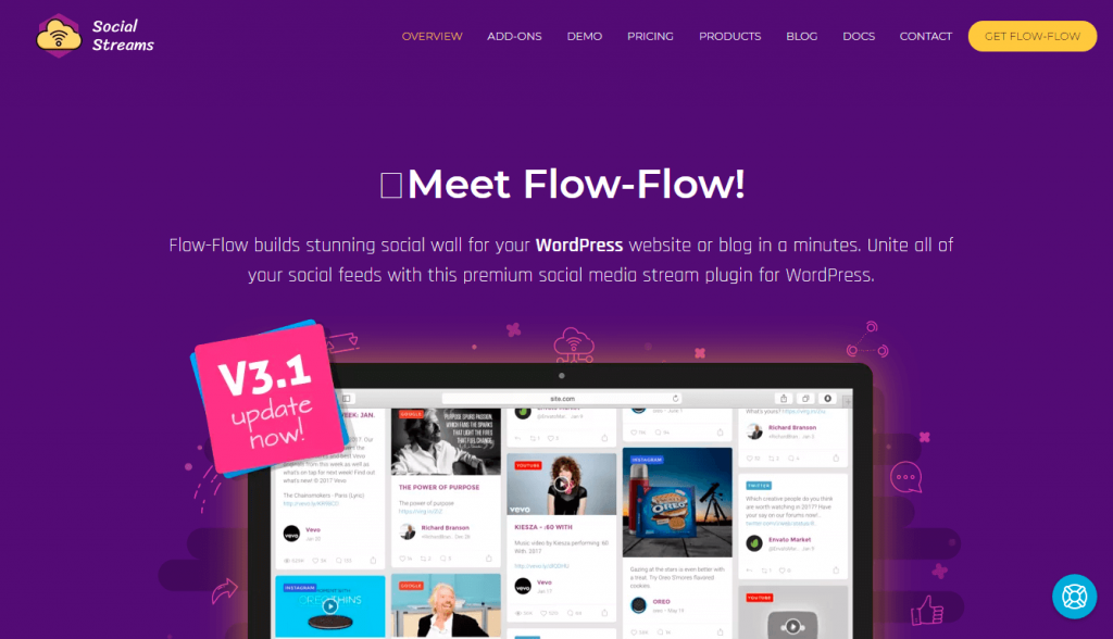 Flow-flow social media feeds