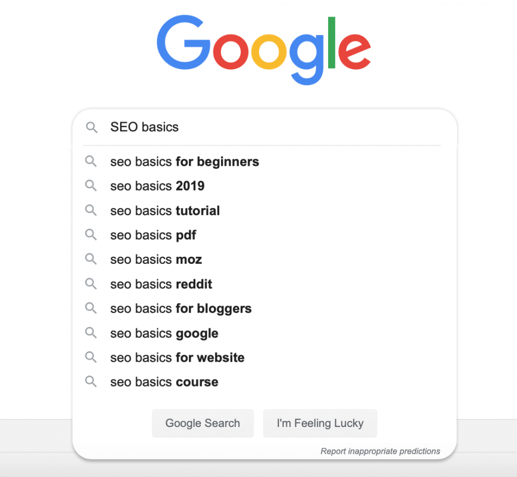 Google - keyword research