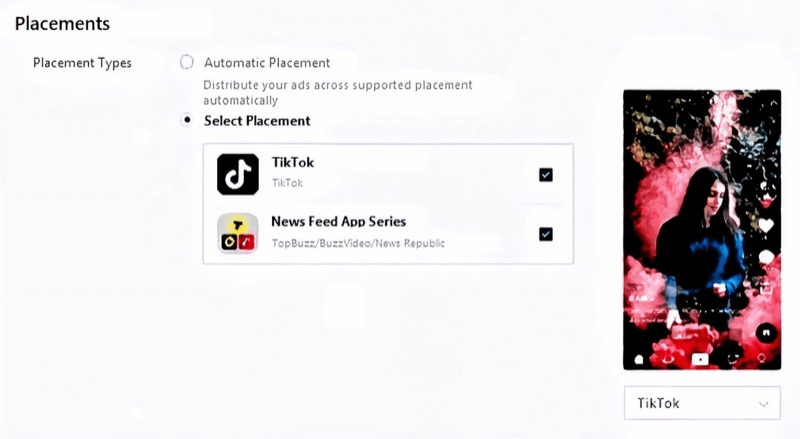 tiktok ad placement