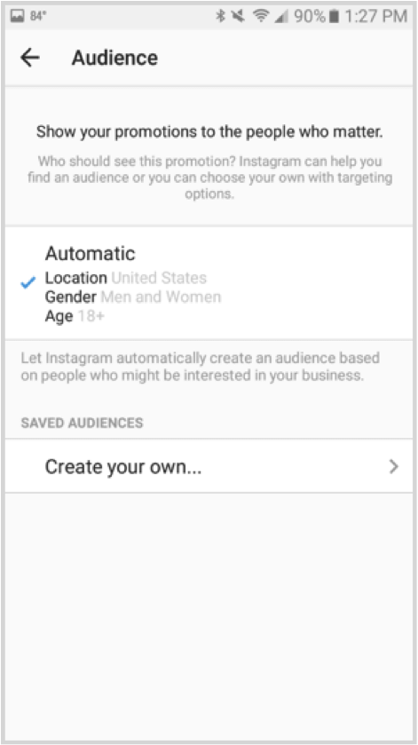 6. Instagram video advertising - Define your target audience