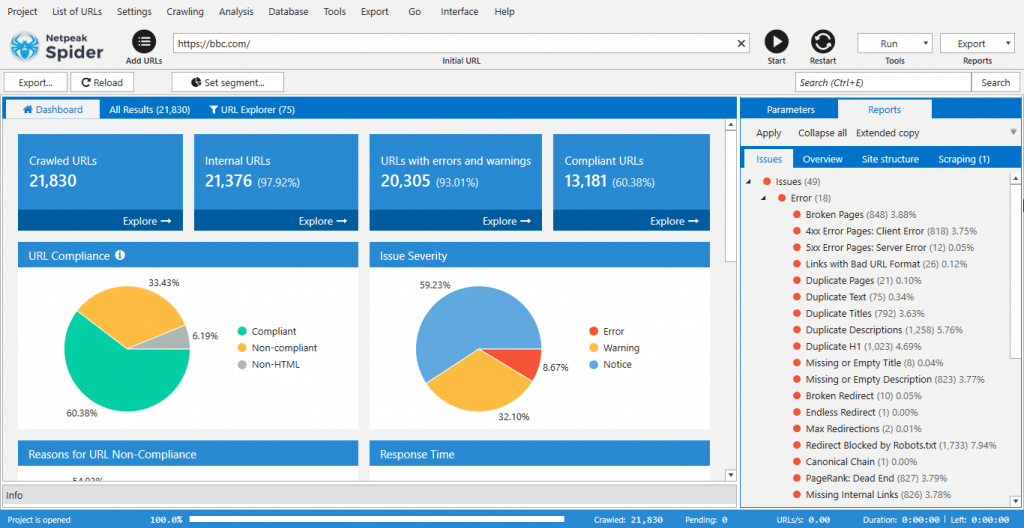 netpeak spider - SEO tool