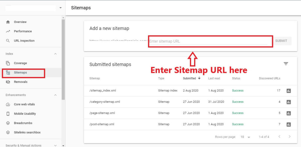 12. Submit sitemap to Google to improve SERP ranking