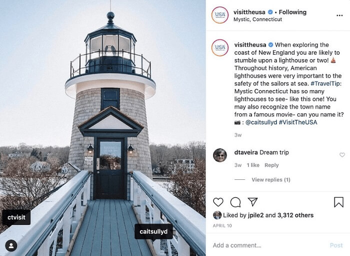 2-An example of a brand using UGC, alongside tags, hashtags