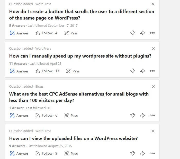 Search for a topic in Quora for keywords
